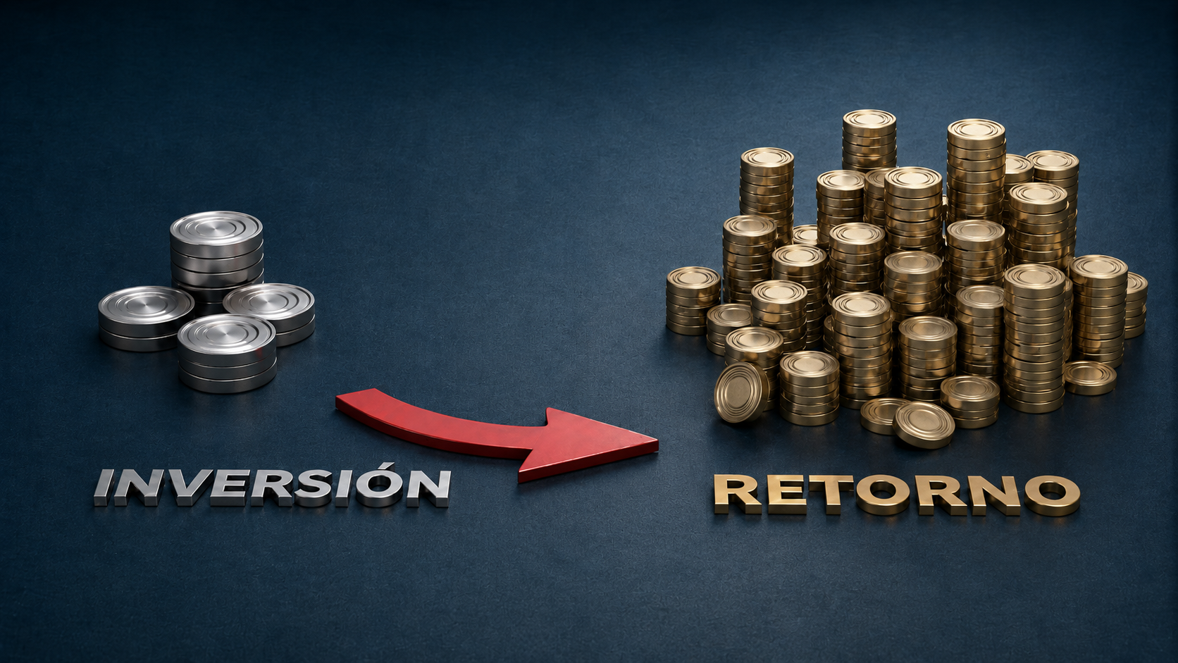Gráfico financiero 3D sobre fondo oscuro que muestra el alto retorno de la inversión al evaluar el coach empresarial precio.